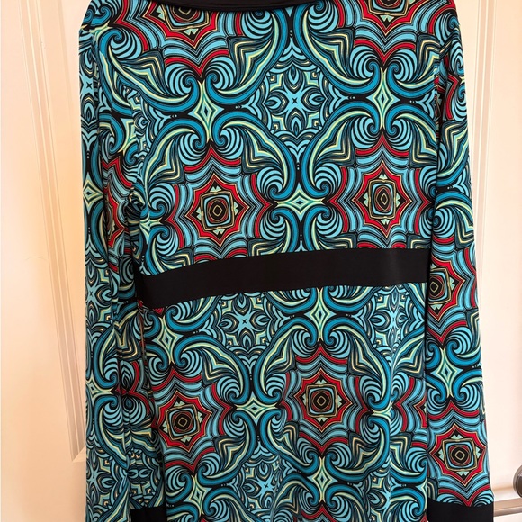 Vtg 70s Bisou Bisou Psychedelic Geometric Empire Waist Bell Sleeve Top Size L - Picture 12 of 15